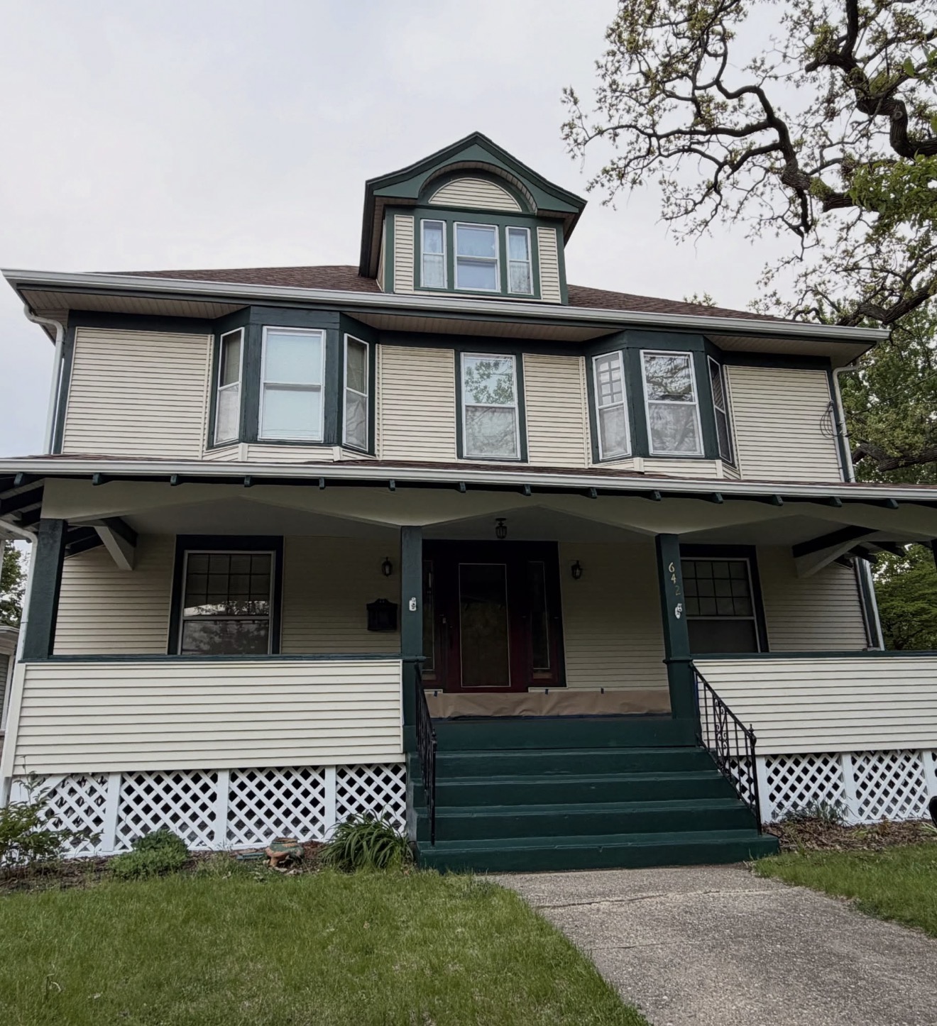 Classic two story home exterior repaint